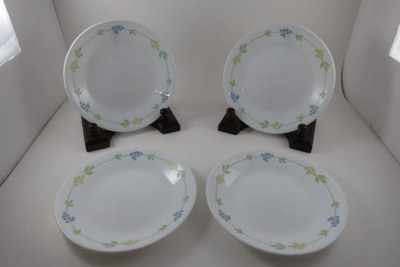 Set of Four Vintage Corelle Secret Garden Bread Plates