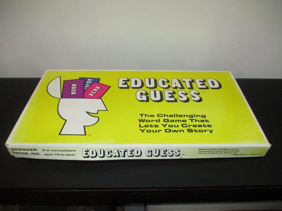 Vintage 1986 Board Game Educated Guess Spencer Price Inc 100% Complete Excellent Condition