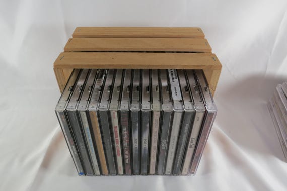 Rabbit Wooden CD Crate Holder Holds 15 Disc's In Cases Vertical or Horizontal