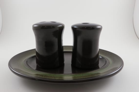 Franciscan Madeira Salt and Pepper Shakers with Tray