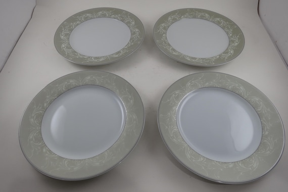 Vintage Lorren Home Trends Porcelain Olympia Pattern 7.5 Inch Salad Plates-Set of 4