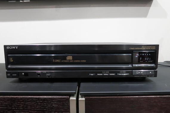 Vintage 1989 Sony 5-Disc CD Changer with Remote, Manual, Original Box