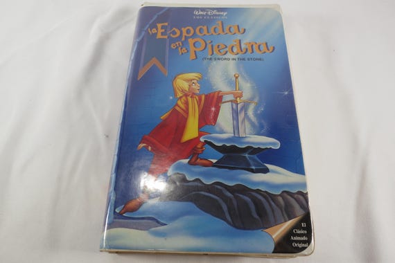 Vintage Disney Sword In The Stone Espada en Piedra Spanish VHS Disney Video Tape Black Diamond