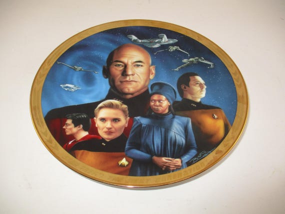 Vintage 1994 Hamilton Collection Star Trek The Next Generation Collector Plate The Episodes Yesterday's Enterprise Mint in Original Box