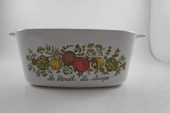 1979-1985 Corning Ware Spice O' Life Pattern A-1 1/2- B 1 1/2 Quart Saucepan Excellent Condition