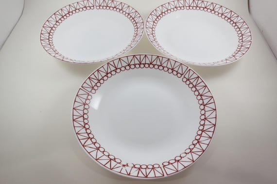 Corelle Graphic Stitch Red Soup/Salad Bowls (Set of 3)