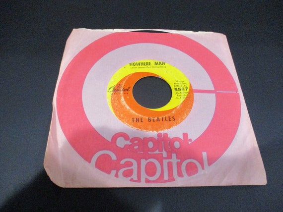 Vintage 1966 Vinyl 45 RPM Record Nowhere Man What Goes On The Beatles 3033