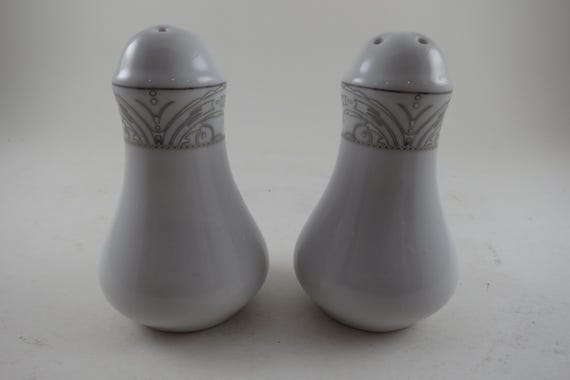 Vintage Lorren Home Trends Porcelain Olympia Pattern Salt and Pepper Set