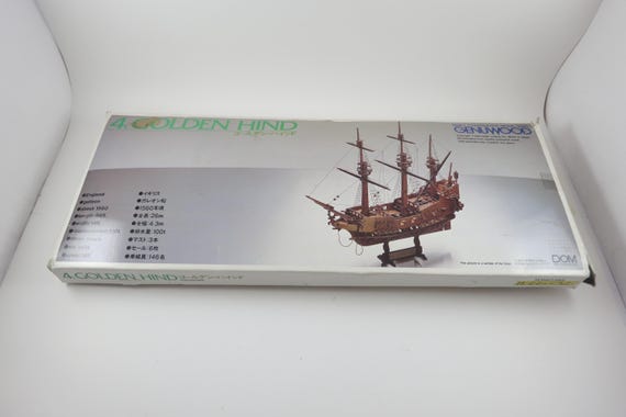 Vintage 1981 Golden Hind Wooden Model Kit: Sir Francis Drake, Made in Japan