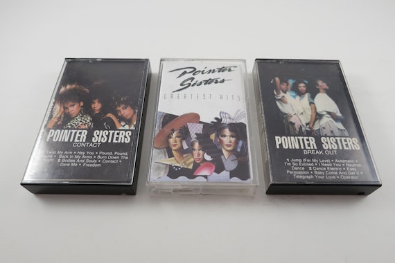 Vintage 1980's Pointer Sisters Cassette Tapes Contact Best Of Greatest Hits Black and White Break Out Sold Individually
