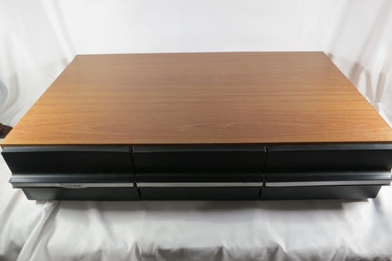 Rare Phoenix Faux Wood 3 Drawer VHS Cabinet Case Holds 30 Tapes