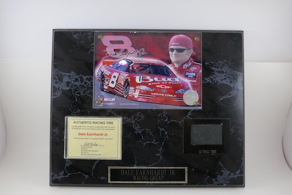 Dale Earnhardt Jr. #8 Plaque: Race-Used Tire, Faux Marble, Budweiser