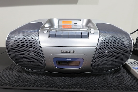 Panasonic RX-D29 Boombox: Retro Silver CD Radio Cassette Player Boom Box