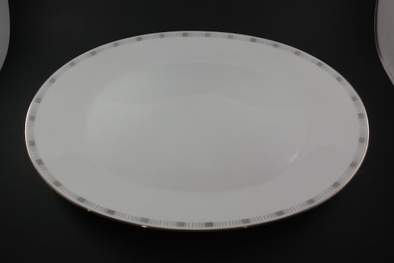 Rosenthal Germany Continental Platinum Lines 15 Inch Oval Serving Platter