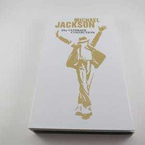 Michael Jackson CD Box Set 2004 The Ultimate Collection White Faux Leather Box 5 CD Set with Color Book Near Mint Condition