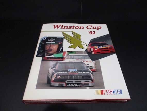 Vintage Hardcover Book Winston Cup 1991 Annual Yearbook with Original Dust Jacket Like New Condition NASCAR History