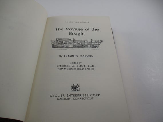 Vintage 1980 Hardcover Book Harvard Classics Darwin The Voyage of the Beagle Excellent Condition Gilt