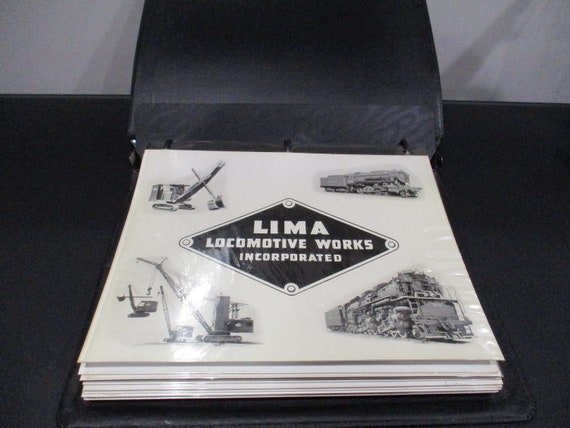 Fabulous Collection of 38 Original Lima Locomotive Works Black & White Photos of Trains 1941-1945 In Binder Rare