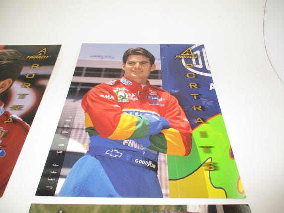 1997 Pinnacle Portraits Nascar Winston Cup Series 8x10 Driver Card Set of Jeff Gordon Complete 4 Card Set Mint Condition