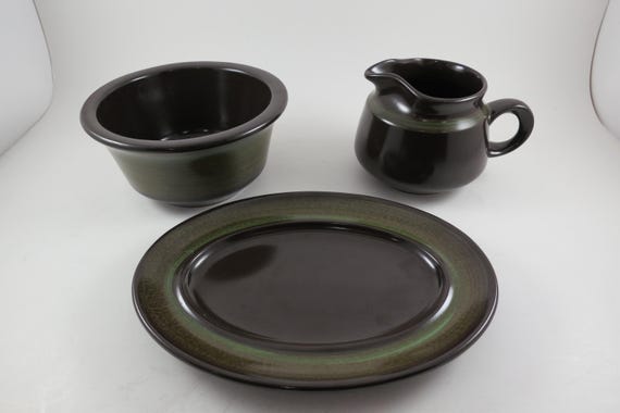 Vintage Franciscan Madeira Pattern 3 Piece Set Creamer Oval Plate 5 3/4 Inch Fruit Bowl Like New Condition