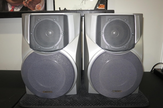 Pair of Vintage 90's Aiwa 2 Way Powered Subwoofer Speakers