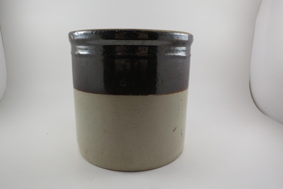 Vintage Brown Stoneware Crock 5 3/4 Inches Tall Very Good Vintage Condition
