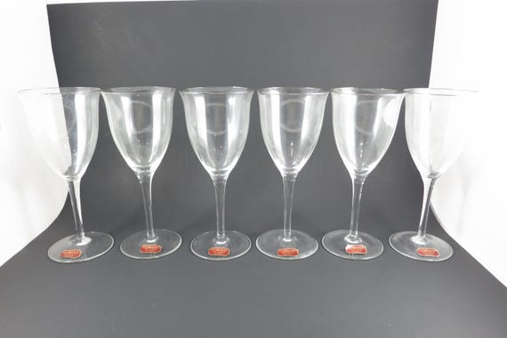 Set of Six Gorham Laurin Platinum Wine Glasses NOS with Stickers