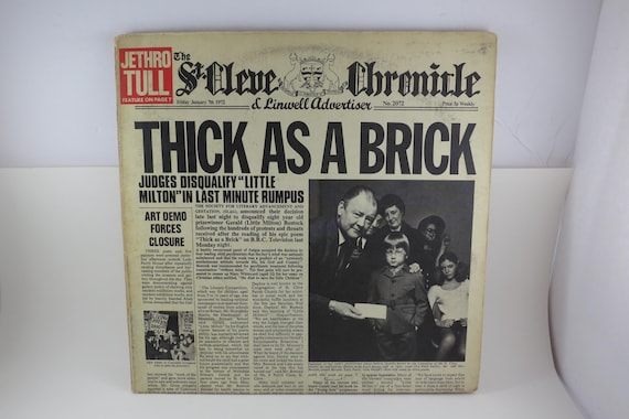 Vintage 1972 Jethro Tull "Thick As A Brick" LP Record - Original Inserts