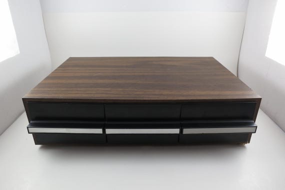 Vintage 1980s Faux Wood Cassette Tape Holder, 36 Capacity