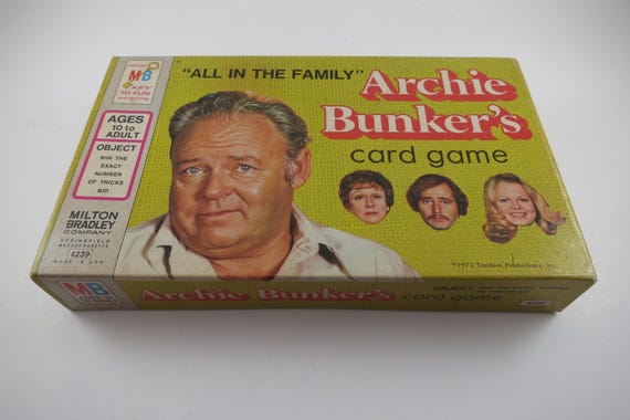 Vintage 1972 Milton Bradley Board Game All In The Family Archie Bunker's Card Game Complete