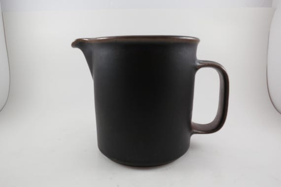 1960's Arabia of Finland Stoneware Ruska Pattern Light and Dark Brown 32 Ounce Pitcher