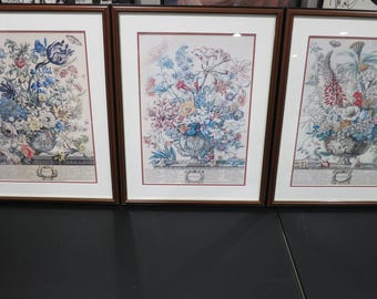 Vintage Robert Furber 12 Months of Flowers Framed Prints May October December You Choose