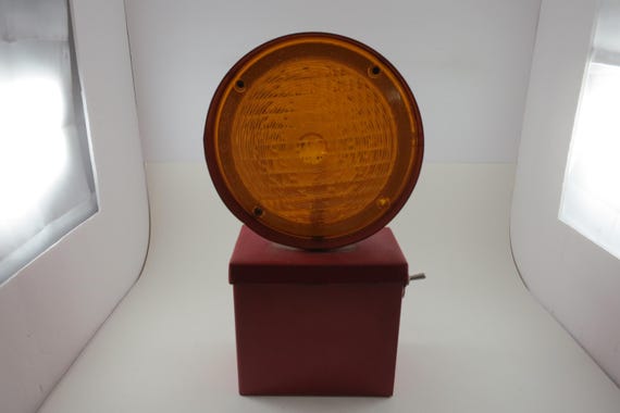 Vintage 1970's Protect-O-Flash Orange Blinking Light Red base