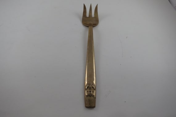 Bronze Ware Siam Thailand Flatware Erawan 8 3/4 Inch Solid Serving Fork