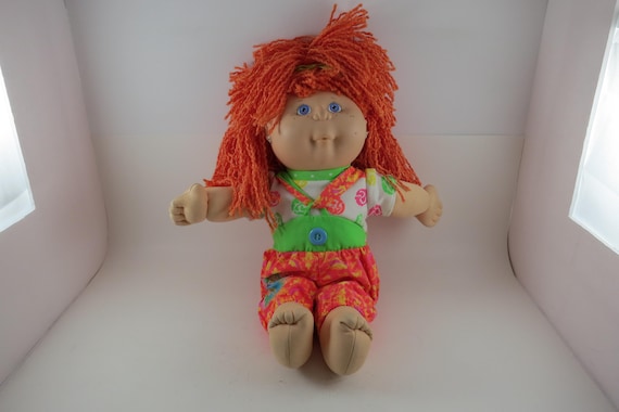 Vintage 1991 Cabbage Patch Kids CPK Kissing Kids Red Hair 13 Inch Doll Excellent Condition