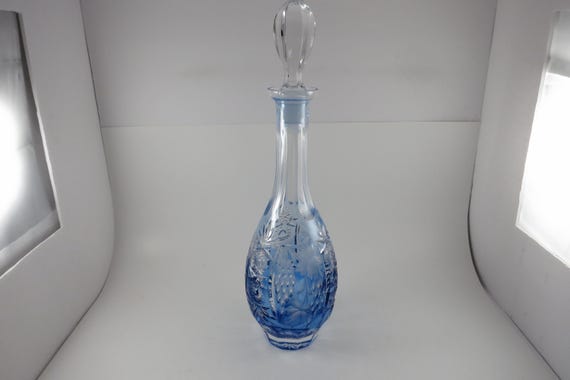 Vintage Nachtmann Traube Collection Aquamarine Blue Cut to Clear 15 1/4 inches Tall
