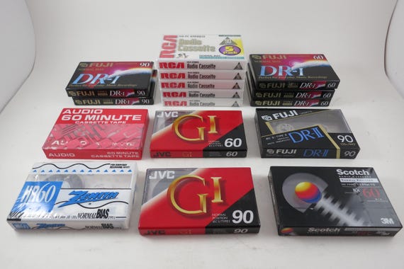 Vintage Sealed Cassette Tapes: 80's 90's Fuji RCA JVC Zenith Scotch For Recording NOS