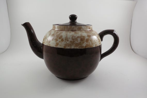 Vintage Arthur Wood & Son Staffordshire England Tea Pot Brown Glaze