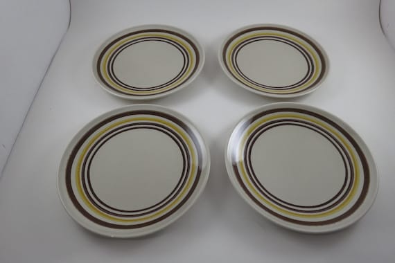 Vintage MCM Taylor Smith Ironstone Bread Plates, Set of 4