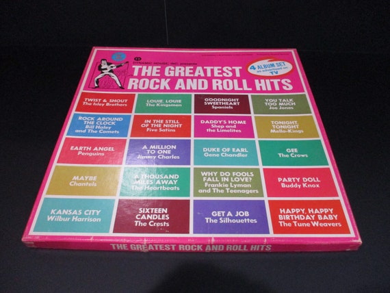 Vintage 1973 Vinyl LP Record Box Set The Greatest Rock and Roll Hits 4 Record Set Excellent Condition 68334