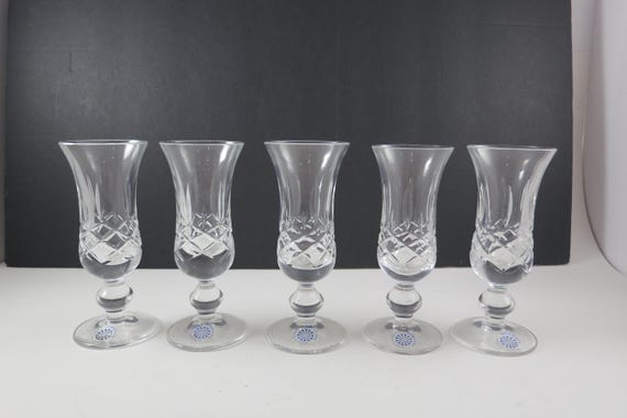 Vintage Galway Irish Crystal Cordial Glasses - Erin Pattern Set of 5