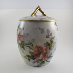 Limoges Floral Jar with Gold Trim - 8 Inch Display Piece