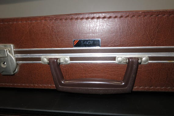 Vintage Brown Faux Leather VHS Carrying Case with Latches, Locks and Keys HTF