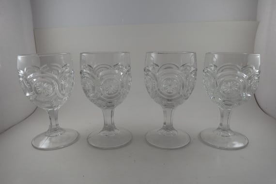 Set of Four Vintage Texas Bulls Eye Water Goblets