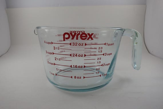 Vintage Pyrex 2-Cup Measuring Cup - Red Letter Design