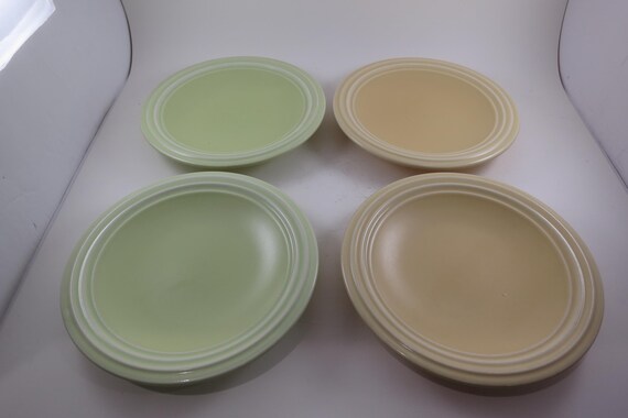 Vintage Pfaltzgraff Salad Plates: Color Medley Set of Four