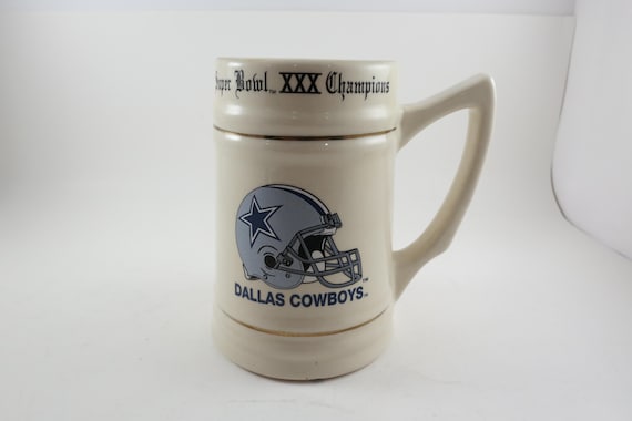 Vintage 1996 Dallas Cowboys Super Bowl XXX Champions D Handled Mug Stein Excellent Condition