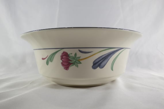 Vintage Lenox Poppies on Blue 8 5/8 Inch Round Serving Bowl