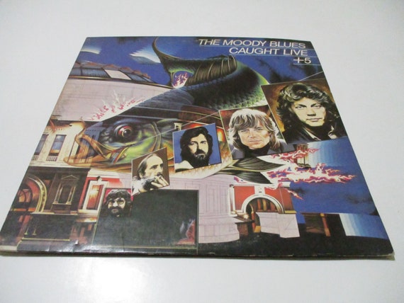 Vintage 1977 Vinyl LP Record The Moody Blues Caught Live Plus Five Excellent Condition 59640
