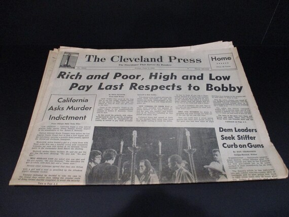 Vintage Friday June 7 1968 The Cleveland Press OH Robert F Kennedy Assassination